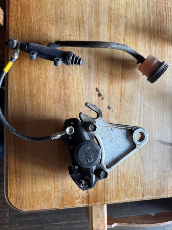 Rear caliper and master cylinder